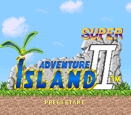 Super Adventure Island II (USA) Title Screen